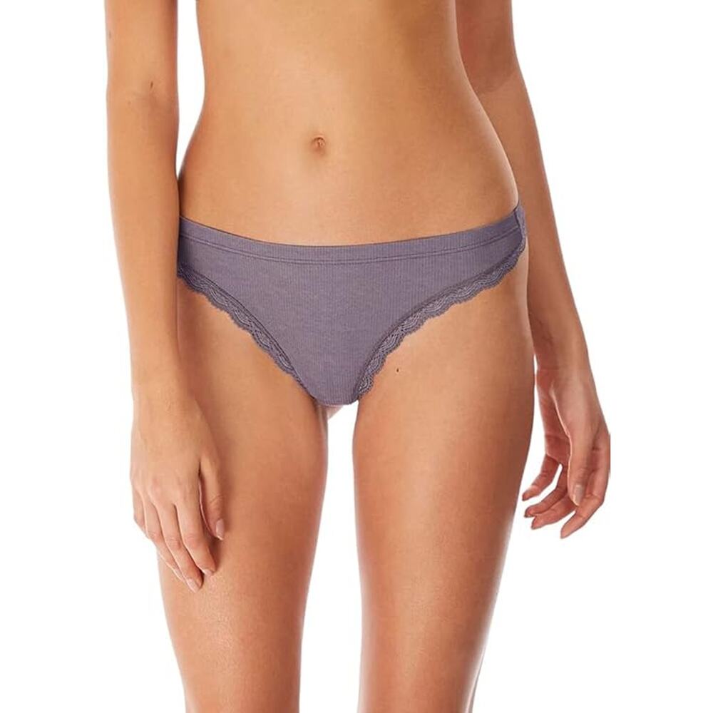 B.tempt'd by Wacoal Women's Small Innocence Lace Trim Shark Ribbed Thong C2-1